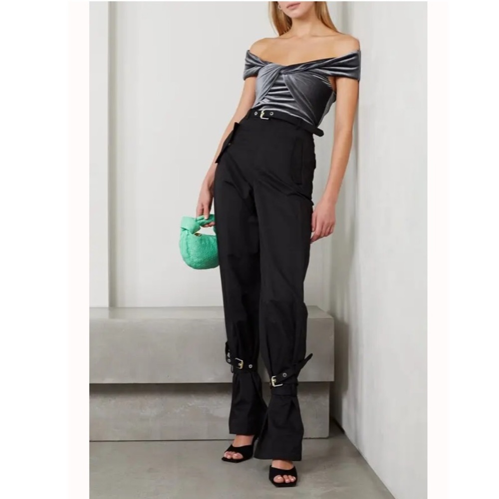 NWT ALIX Grove Off The Shoulder Twisted Stretch Velvet Bodysuit